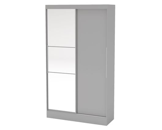 Larz 2 Door Sliding Wardrobe With Mirror - Grey