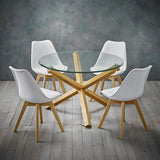 Otho Dining Table Oak With Glass Top