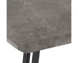QUEBEC WAVE EDGE DINING SET (X4 CHAIRS) - CONCRETE EFFECT/GREY FAUX LEATHER