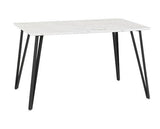 MARLOW & SHELDON DINING SET (X4 CHAIRS) - WHITE MARBLE/GREY VELVET FABRIC
