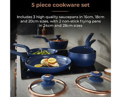 Cavaletto 5 Piece Cookware Set Midnight Blue