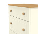 Warwick 3 Drawer Deep Chest - Cream Ash with Modern Oak Top