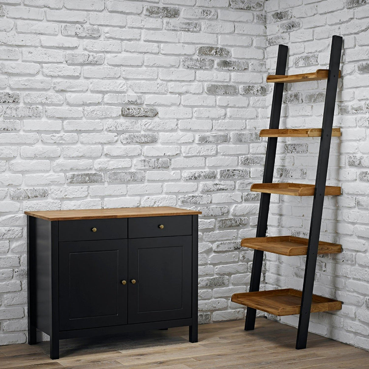 Cabot Sideboard 2 Doors & 2 Drawers Black Frame-Oiled Wood