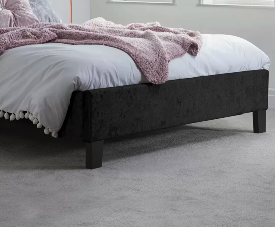 Berlin Single Bed - Black Crushed Velvet
