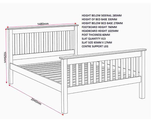 MONACO 4'6" HIGH END BED - DARK GREY/OAK EFFECT