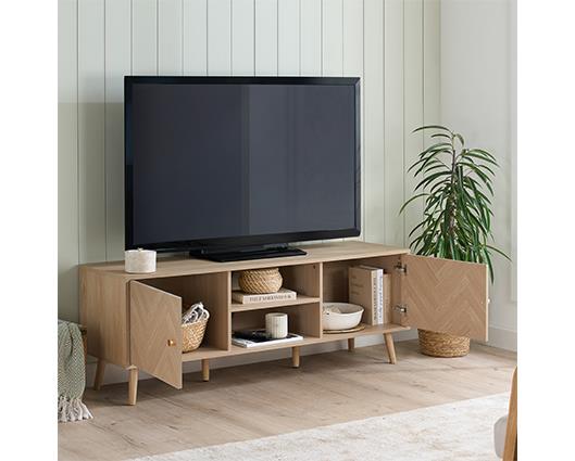 Herringford Large TV Unit - Oak