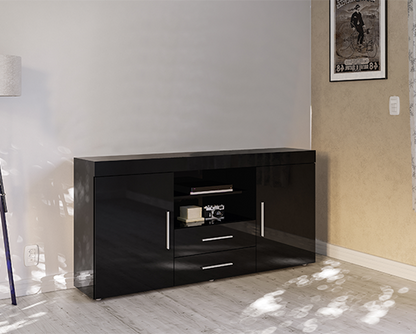 Edgeware 2 Door 2 Drawer Sideboard- Black