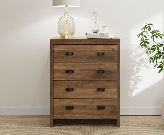 Baxter 4 Drawer Chest- Knotty Oak