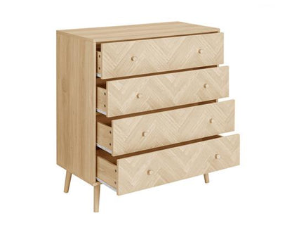 Herringford 4 Drawer Chest Oak