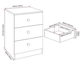 DENVER 2 DOOR WARDROBE BEDROOM SET - WHITE GLOSS