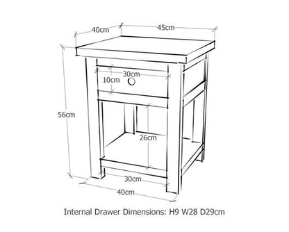 Dunkeld 1 drawer bedside cabinet