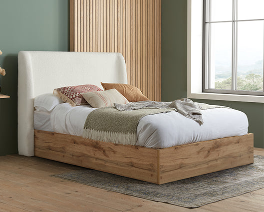 Halfden King Ottoman Bed- White