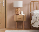 AXEL 1 DRAWER FLUTED BEDSIDE OAK