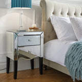 Paolo 2 Drawer Bedside Table - Mirrored