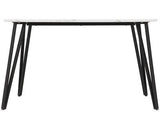 MARLOW & ATHENS DINING SET (X4 CHAIRS) - WHITE MARBLE/GREY FAUX LEATHER