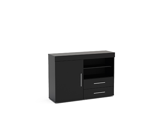 Edgeware 1 Door 2 Drawer Sideboard- Black