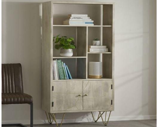 Light Gold Large 2 Door Bookcase