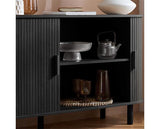 Axel 2 Door Fluted Sideboard - Black