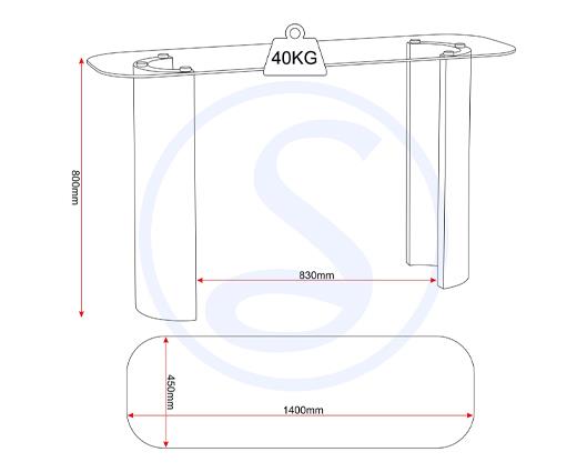 MODENA CONSOLE TABLE - CLEAR GLASS/CREAM MARBLE EFFECT