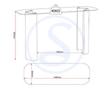 MODENA CONSOLE TABLE - CLEAR GLASS/CREAM MARBLE EFFECT