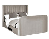 Clara Side Lift Ottoman TV Bed Light Grey - Super King