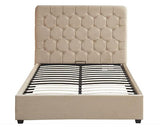 MADISON 4'6" OTTOMAN BED - FAWN VELVET FABRIC
