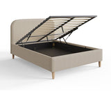 Florence Boucle Ottoman King Bed- Natural Stone