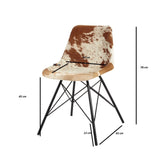 Light Gold Cowhide Dining Chair