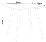 Aspen square dining table, light oak effect top with black tapered legs