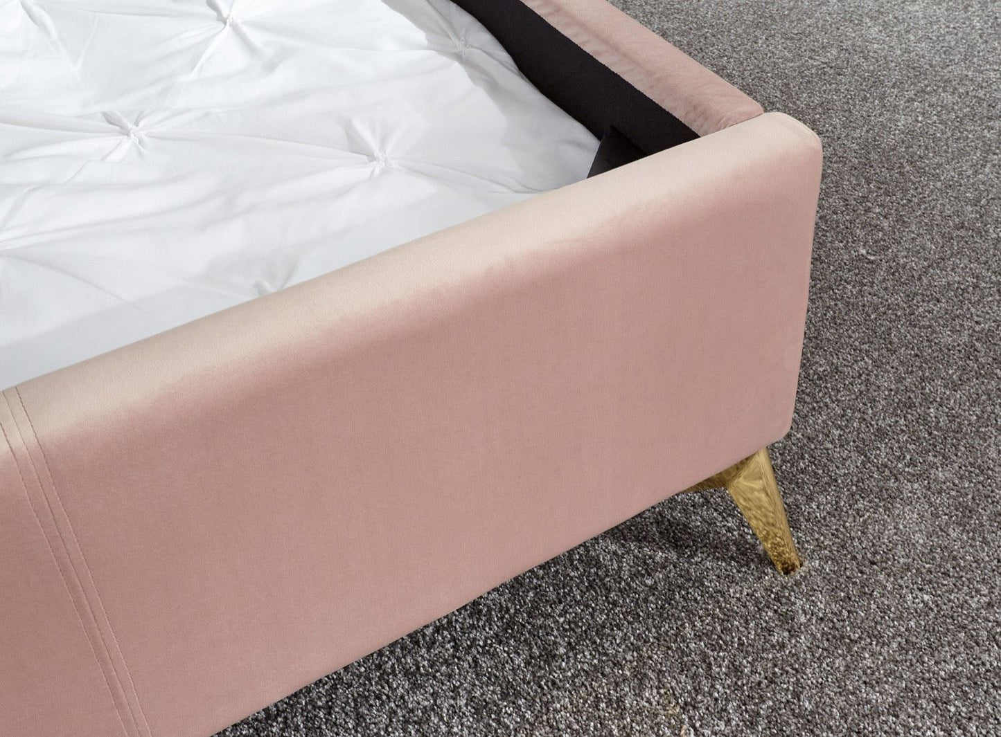 Pettine End Lift Double Ottoman Bed - Blush Pink