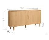 Axel 2 Door Fluted Sideboard - Oak