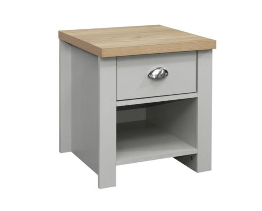 Harper 1 Drawer Lamp Table - Grey