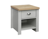 Harper 1 Drawer Lamp Table - Grey