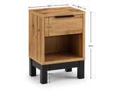 Bali 1 Drawer Bedside Oak