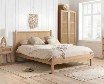Croxley Double Rattan Bed - Oak