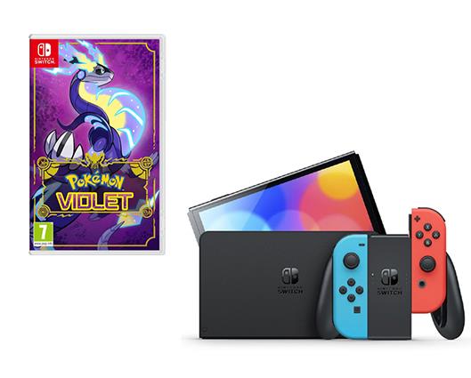 Nintendo Switch OLED Neon Console with Pokemon Violet