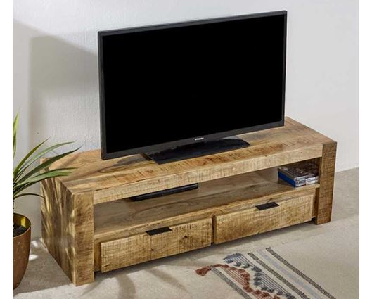 Sutton Solid Wood TV Stand With 2 Drawers