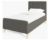 Ashbourne Single Ottoman-Dark Grey