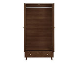Herringford 2 Door 1 Drawer Wardrobe - Walnut