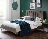 Deco Velvet King Bed - Grey