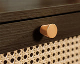 Croxley 2 Drawer Rattan Bedside - Walnut