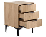 MIAMI 3 DRAWER BEDSIDE - OAK EFFECT/BLACK