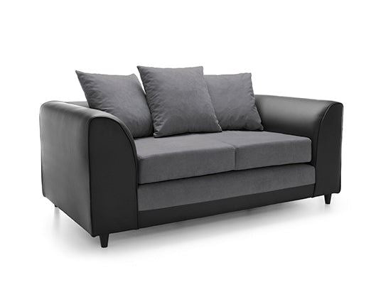 Dan 2 Seater Sofa- Black & Charcoal