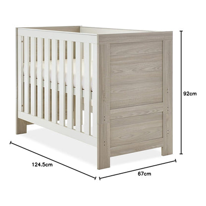 Nina Mini Cot Bed - Grey Wash & White