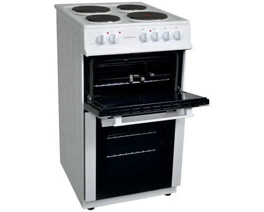 Statesman FUSION50W 50cm Twin Cavity Electric Cooker with Solid Plate Hob