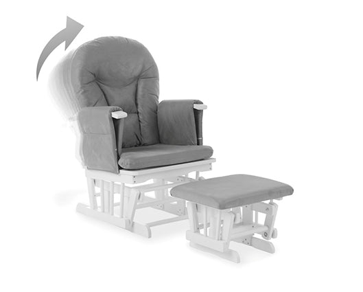 Mila Reclining Glider Chair and Stool - Grey