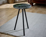 Olin Side Table With Black Marble Top & Metal Legs