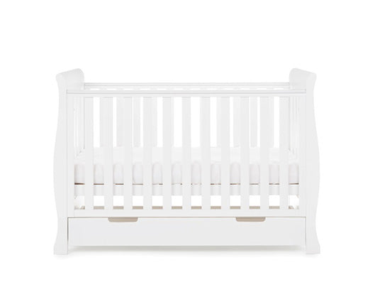 Seren Mini Cot Bed + Moisture Mngmnt Mattress - White