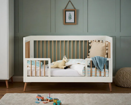 Maura Cot Bed - White with Natural