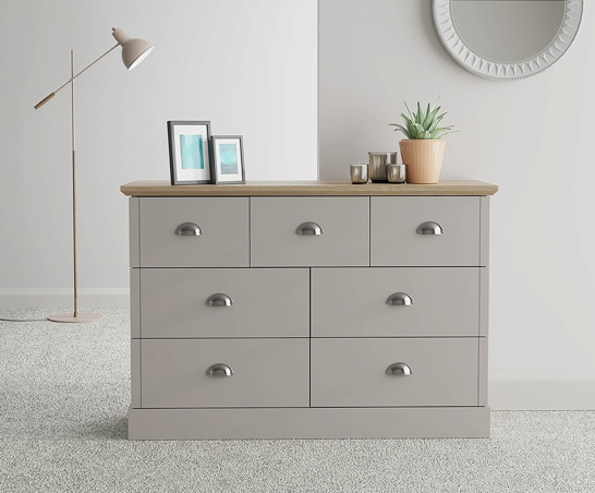 Kinsley 4+3 Drawer Chest- Grey